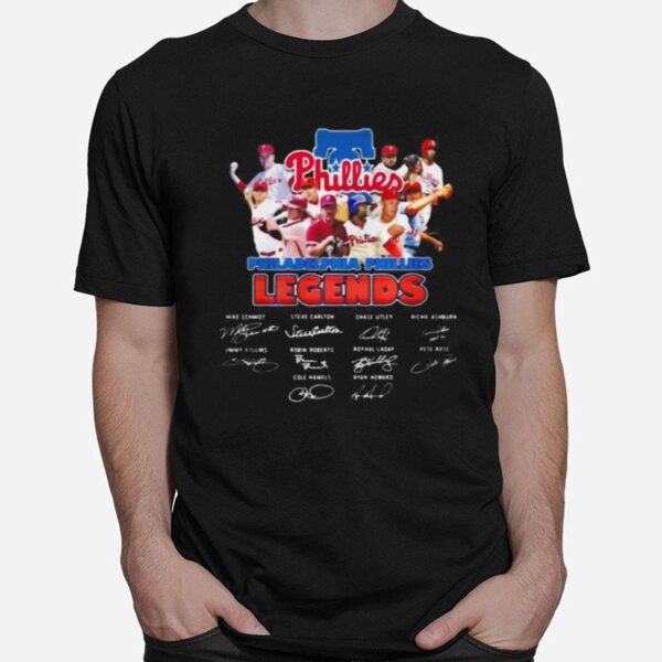 Philadelphia Phillies Legends Baseball Signatures T-Shirt