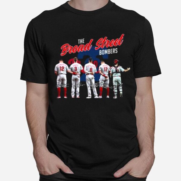 Philadelphia Phillies The Broad Street Bombers Signatures 2022 T-Shirt