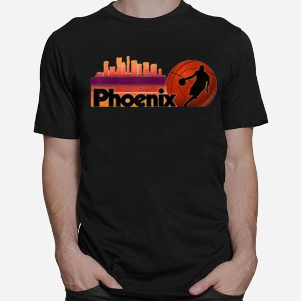 Phoenix Az Cityscape Hot Retro Sun T-Shirt