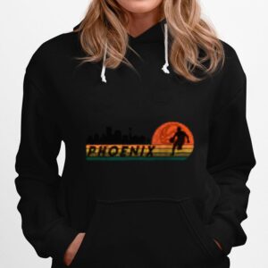 Phoenix Az Cityscape Retro Sun Basketball Fans Hoodie