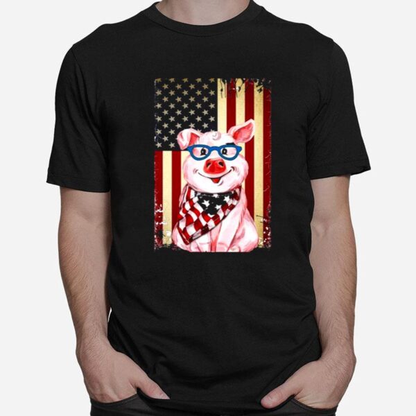 Pig American Flag T-Shirt