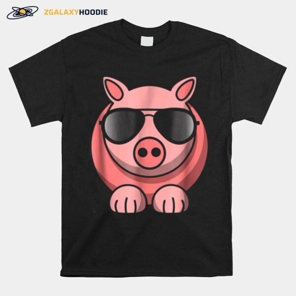 Pig Emoji Cool Sunglasses Piglet T-Shirt