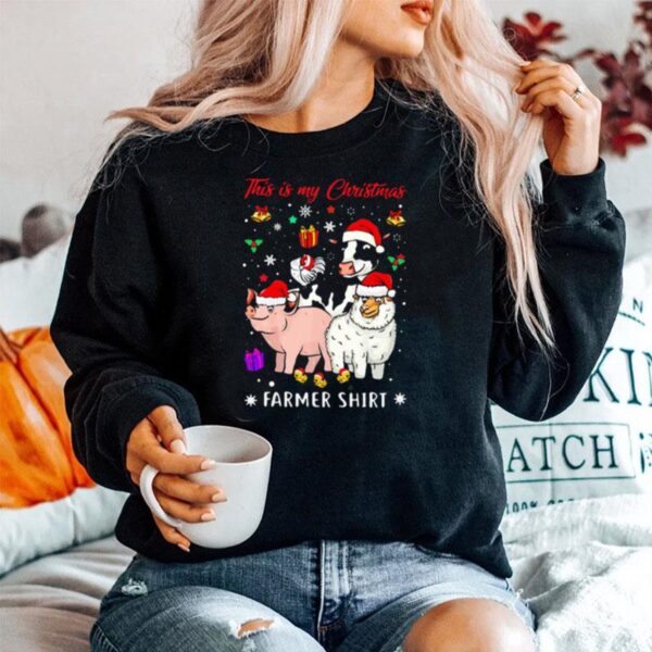 Pig Sheep Chicken Cow Santa This Is My Christmas Farmer Sweater