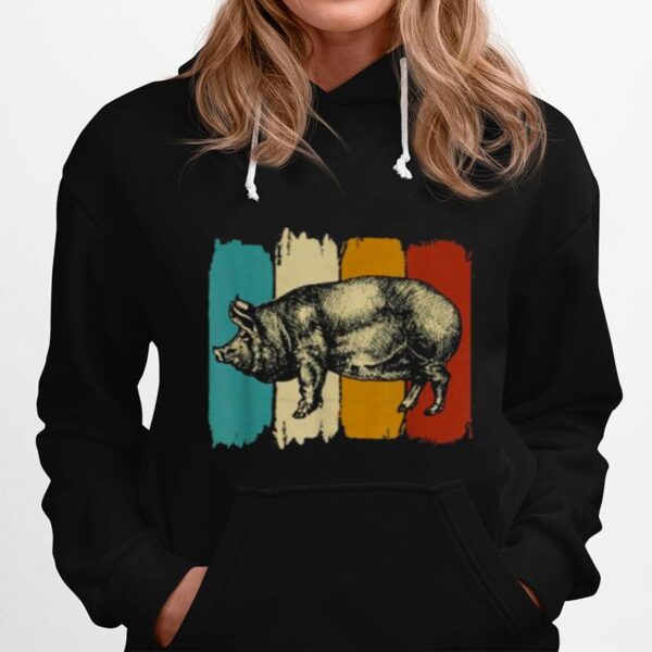 Pig Sow Piglet Vintage Hoodie