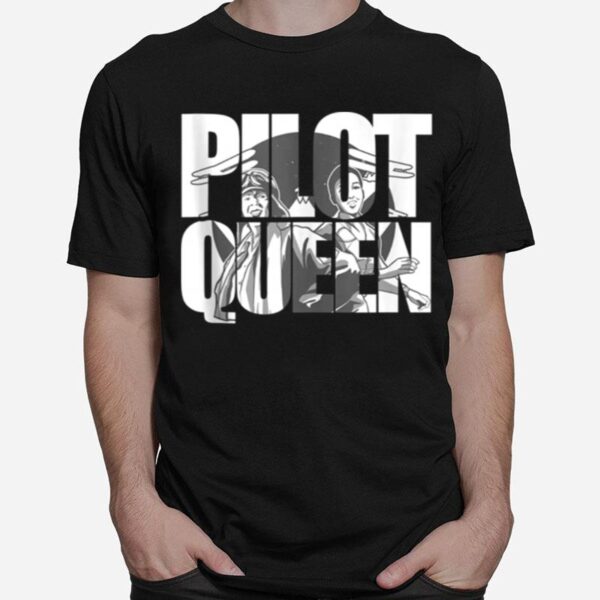 Pilot Queen Biplane Aviators Prop Airplane Pilot T-Shirt