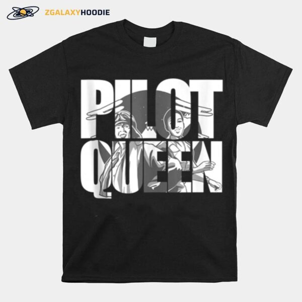 Pilot Queen Biplane Aviators Prop Airplane Pilot T-Shirt