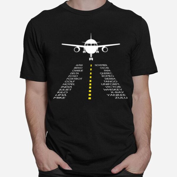 Pilots Airplane Pilot Phonetic Alphabet Aviator T-Shirt