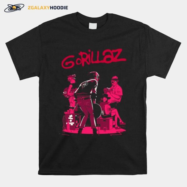 Pink Art Gorillaz Are An English Virtual Band T-Shirt