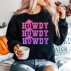 Pink Howdy Cow Girl Distressed Western Country Rodeo Sweater