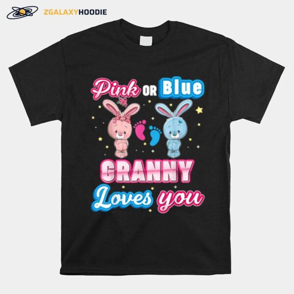 Pink Or Blue Granny Loves You Gender Reveal Baby Mother Day T-Shirt