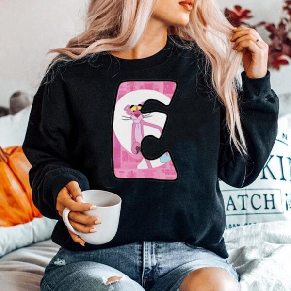 Pink Panther Design Letter E Sweater