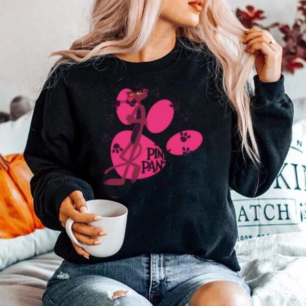 Pink Paw Prints Pink Panther Cartoon Friend Sweater