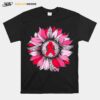 Pink Ribbon Breast Cancer Awareness Sunflower T-Shirt