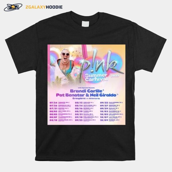 Pink Summer Carnival Dates 2023 Tour T-Shirt