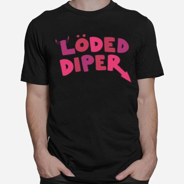 Pink Text Design Rodrick Heffley Loded Diper T-Shirt