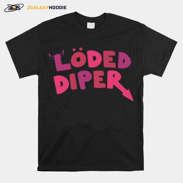 Pink Text Design Rodrick Heffley Loded Diper T-Shirt