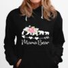Pink Watercolor Roses Floral Mama Bear And Three Cubs Hoodie