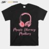 Pinky Donut Headphone Music Literacy Matters T-Shirt