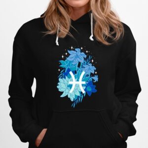 Pisces Flowers Periwinkle Hoodie