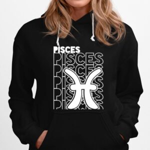 Pisces Zodiac Typography Retro Vintage Astrology Hoodie