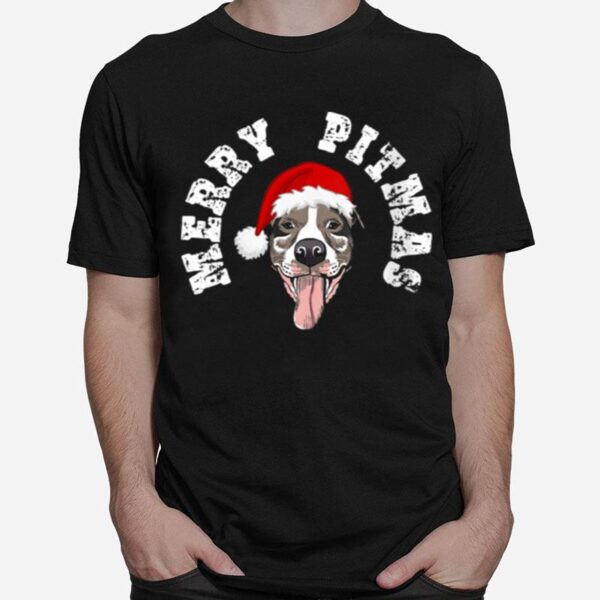 Pitbull Christmas Merry Pitmas T-Shirt