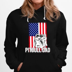 Pitbull Dad American Flag Hoodie