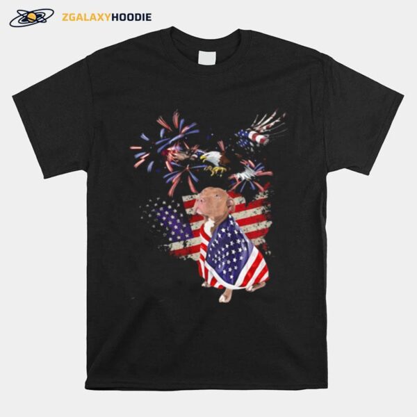 Pitbull Eagle American Flag T-Shirt