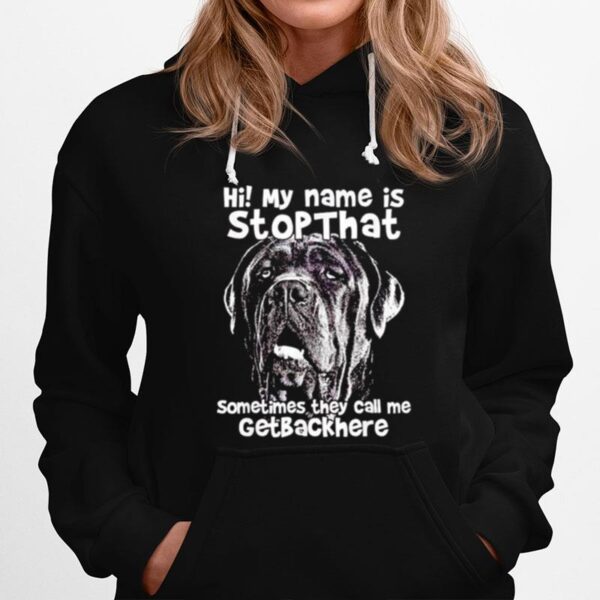 Pitbull Hi My Name Is Stop That Sometimes They Call Me Get Back Here Hoodie