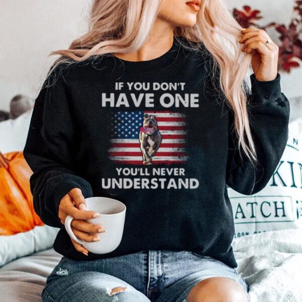 Pitbull If You Dont Have One Youll Never Understand American Flag Sweater