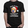 Pitbull Just A Girl Who Loves Pets And Christmas T-Shirt