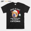 Pitbull Just A Girl Who Loves Pets And Christmas T-Shirt