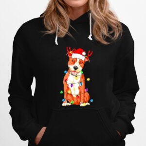 Pitbull Santa Christmas Light Hoodie