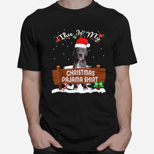 Pitbull Santa This Is My Christmas Pajama Christmas T-Shirt