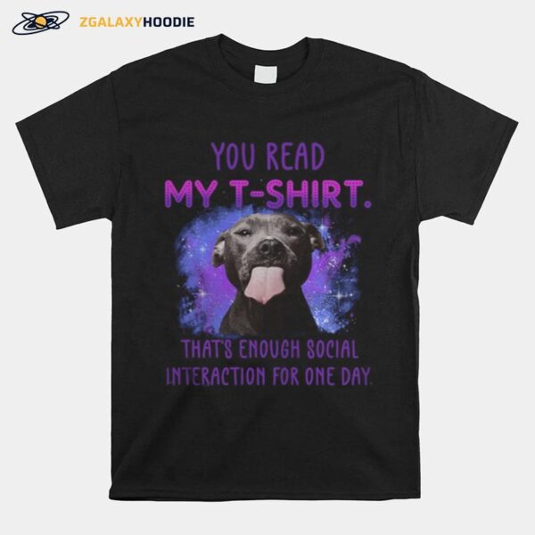 Pitbull You Read My T That%E2%80%99S Enough Social Interaction For One Day T-Shirt