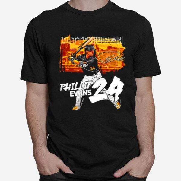 Pittsburgh Baseball Phillip Evans 24 Signature T-Shirt
