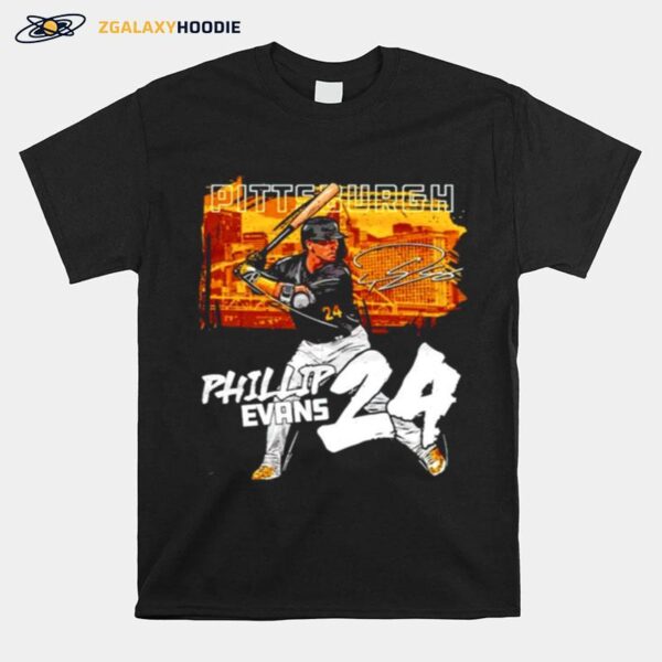 Pittsburgh Baseball Phillip Evans 24 Signature T-Shirt