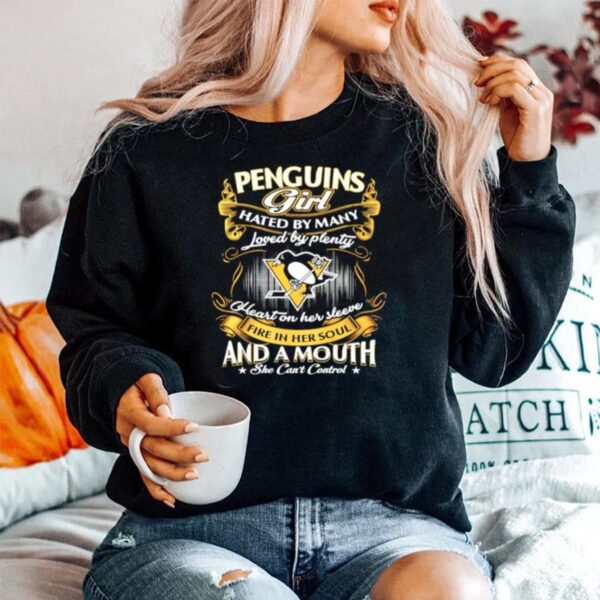 Pittsburgh Penguins Girl Hated By Many Loved By Plenty Heart On Her Sleeve Sweater