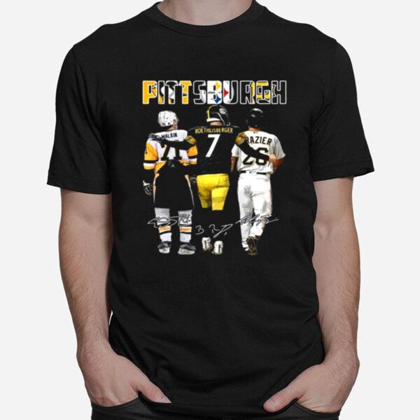 Pittsburgh Sport Malkin Roethlisberger Raizer Signatures T-Shirt