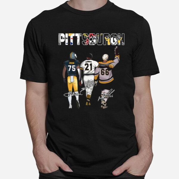 Pittsburgh Sports Pittsburgh Steelers Pittsburgh Pirates Greene Clemente Signatures T-Shirt