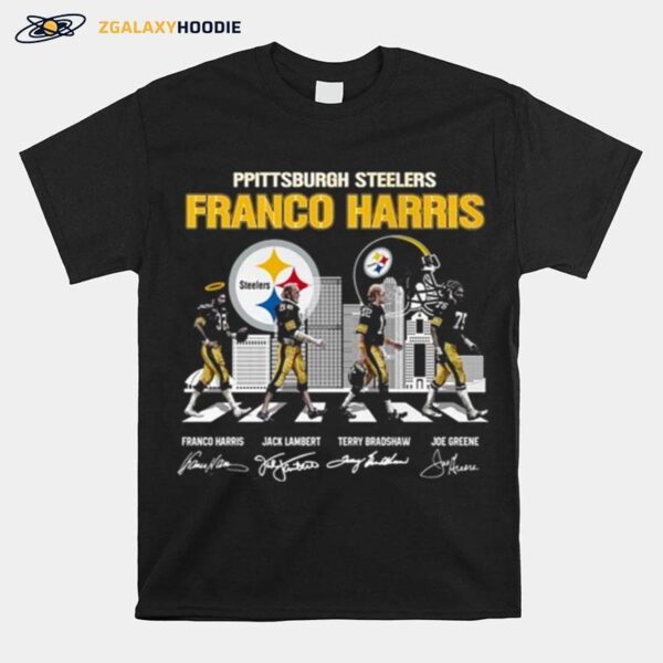 Pittsburgh Steelers Abbey Road Franco Harris Jack Lambert Terry Bradshaw And Joe Greene T-Shirt