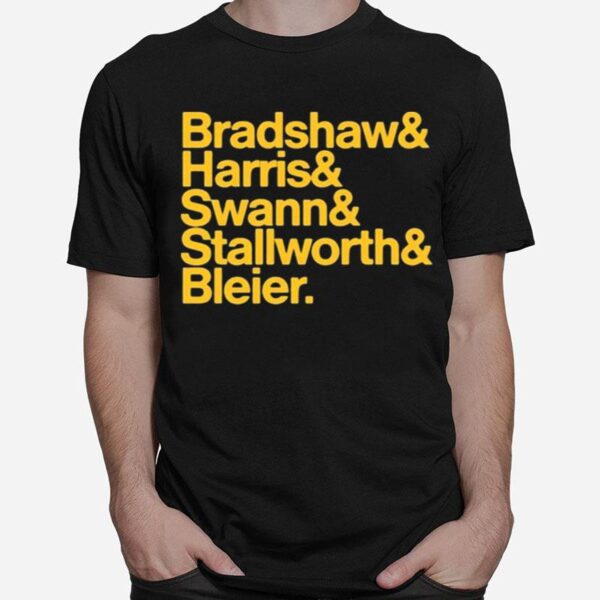 Pittsburgh Steelers Bradshaw Harris Swann Stallworth Bleier T-Shirt