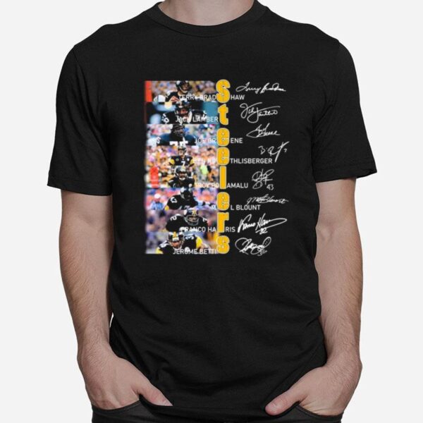 Pittsburgh Steelers Football Team Players Signatures T-Shirt