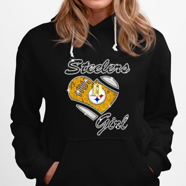 Pittsburgh Steelers Girl Heart Diamond Hoodie