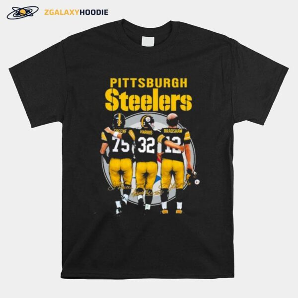 Pittsburgh Steelers Greene Harris And Bradshaw Signature T-Shirt