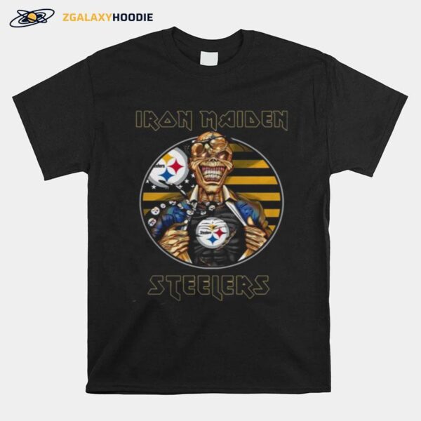 Pittsburgh Steelers Iron Maiden Halloween T-Shirt