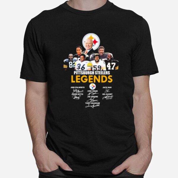 Pittsburgh Steelers Legends Team Signatures T-Shirt