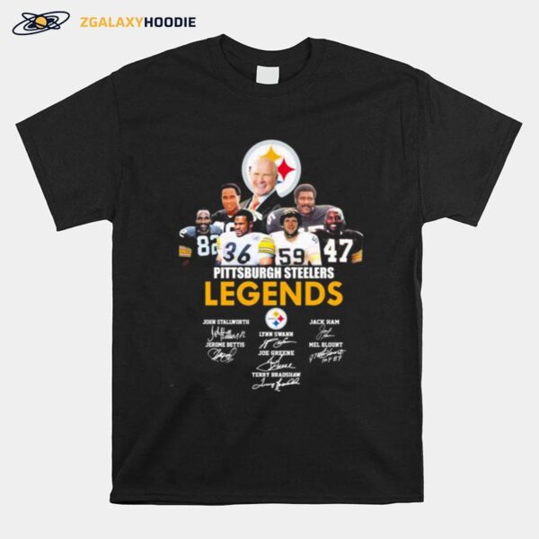 Pittsburgh Steelers Legends Team Signatures T-Shirt