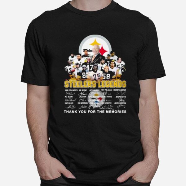 Pittsburgh Steelers Legends Thank You For The Memories Signatures T-Shirt