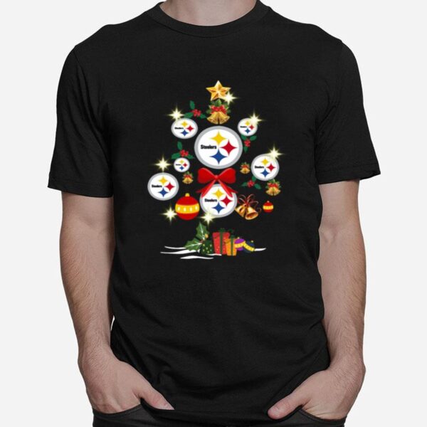 Pittsburgh Steelers Merry Christmas Tree Gift T-Shirt