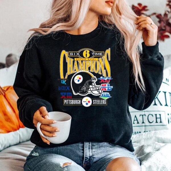 Pittsburgh Steelers Mitchell Ness 6X Super Bowl Champs Fleece Sweater